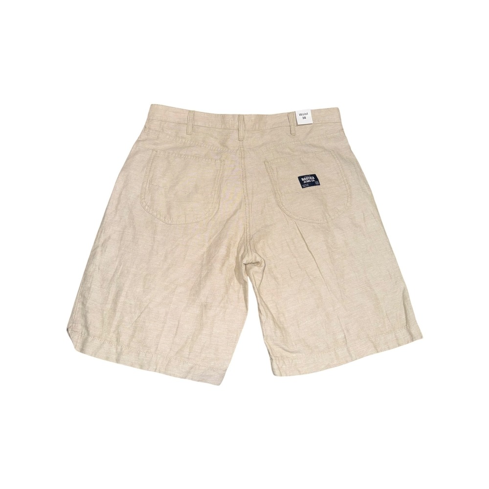 Nautica Mens NWOT Khaki Cotton Shorts Size 38 Flat Front 9 Inseam - Picture 2 of 5